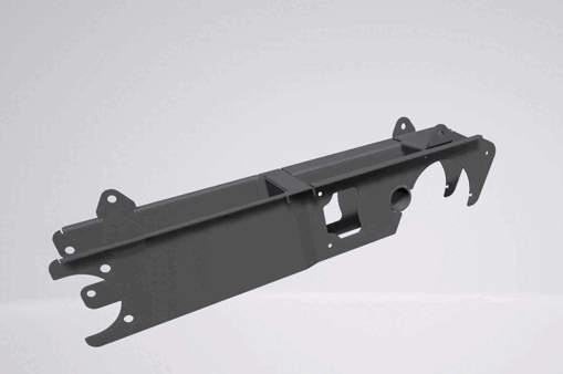 Aangepaste achterbrug in elkaar gelast